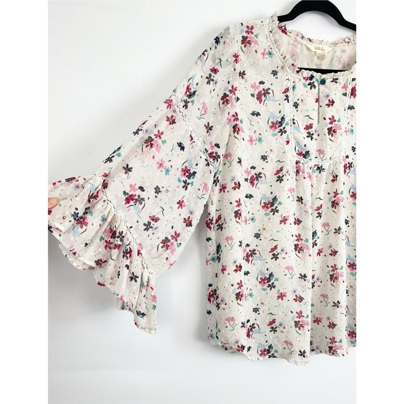 Matilda Jane‎ What's Up Buttercup Floral Blouse, White - Size L - Picture 3 of 7